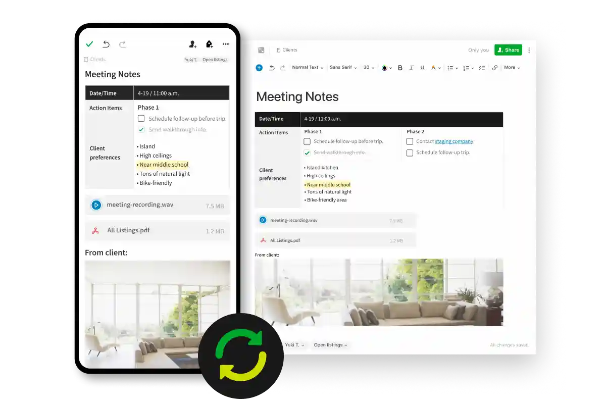 Interface do Evernote, um famoso aplicativo para organizar rotina através de anotações.