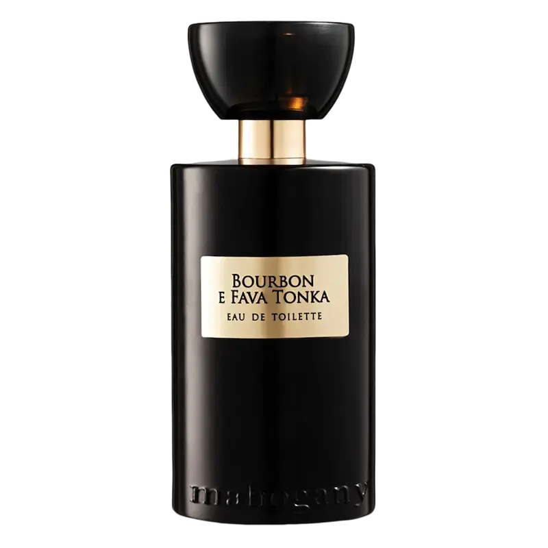 Bourbon e Fava Tonka, Mahogany. Um excelente perfume masculino nacional para se utilizar em encontros românticos.