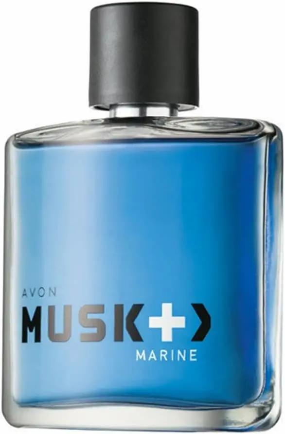 Frasco do Musk + Marine da Avon. Uma boa opção para quem está procurando perfumes masculinos bons e baratos.