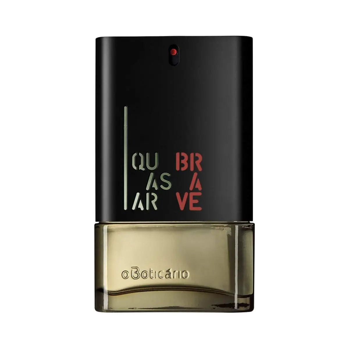 Frasco do perfume masculino Quasar Brave, do Boticário. Um ótimo perfume versátil para presentear o namorado.