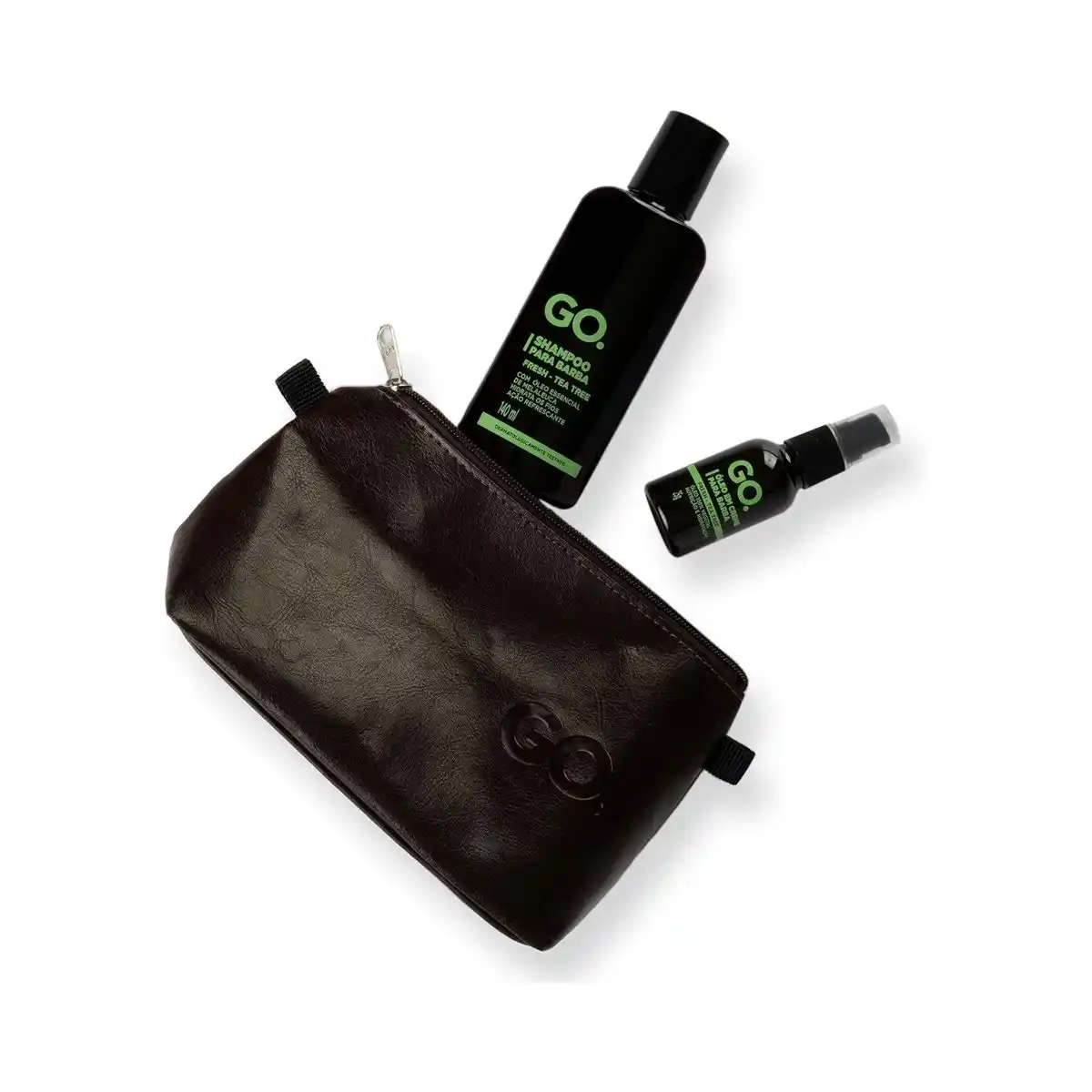 Kit Necessaire, Shampoo e Óleo Tree, GO. Uma ótima ideia de lembrancinhas apra homens que gostam de se cuidar.