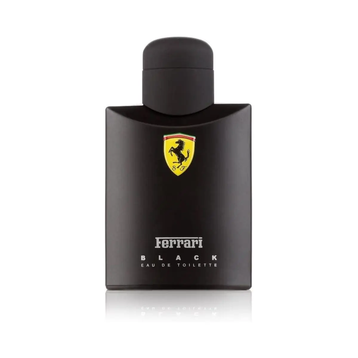 Frasco do perfume masculino Ferrari Black. Uma ideia de presentes para homens que gostam de perfumaria.