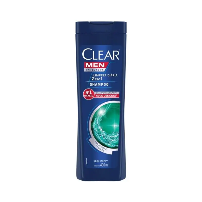 Clear Men limpeza diária. Um dos melhores shampoos anticaspa do mercado.