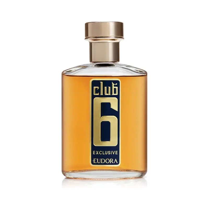 Frasco do Club 6 Exclusive, um dos melhores perfumes masculinos da Eudora.
