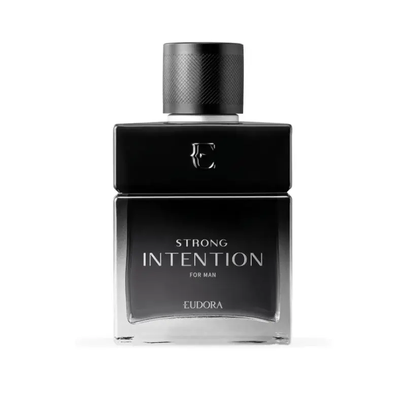Frasco do Strong Intention, um dos melhores perfumes masculinos da Eudora.